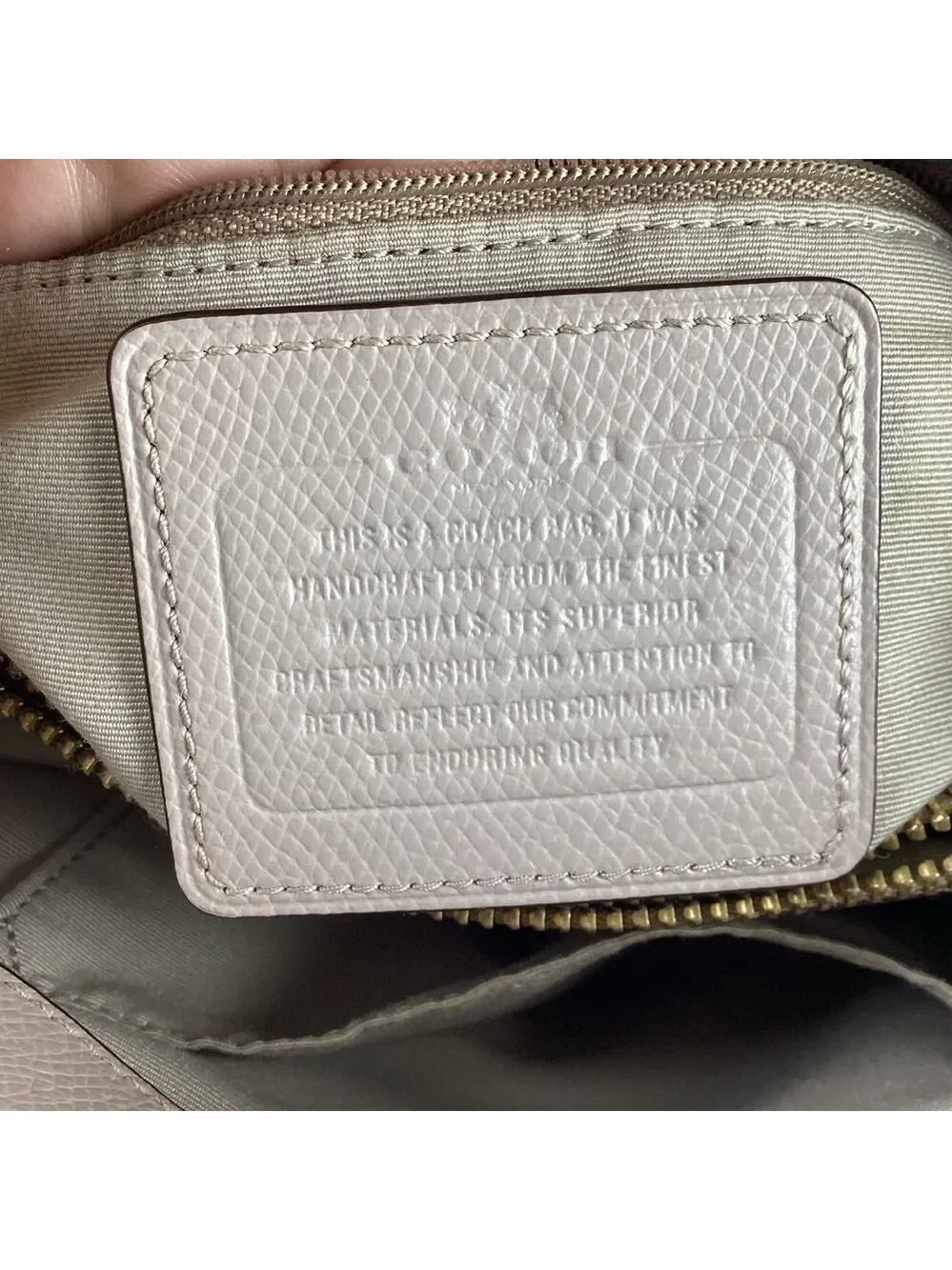 Coach Minetta‎ toupe bag White exotic leather hand shoulder purse